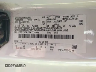 2015 Ford F-150 XLT с VIN 1FTEX1EP7FKD38179, выставлен на аукционе IAAI как лот 41433816 с пробегом 153 496 миль миль и . История ставок и продаж доступна на DreamBid. Изображение 9.