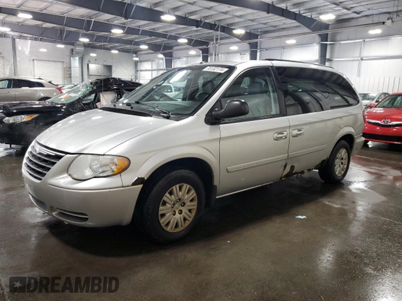 2007 Chrysler Town & Country LWB LX with VIN 2A4GP44R87R341991, listed as a Copart auction lot 76132174 with 166,176 mi miles and Non Repairable. Bid and sale history available at carsss.com. Image 1.