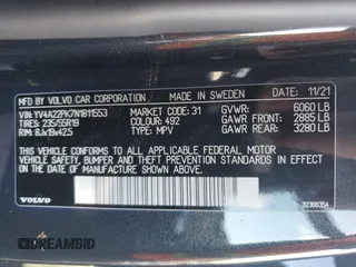 2022 Volvo XC90 Momentum with VIN YV4A22PK7N1811553, listed as a Copart auction lot 84240994 with 42,179 mi miles and Salvage Title. Bid and sale history available at carsss.com. Image 12.