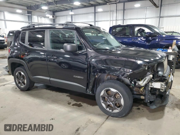 2017 Jeep Renegade Sport with VIN ZACCJBAB3HPG38609, listed as a Copart auction lot 51799745 with 75,549 mi miles and Salvage Title. Bid and sale history available at carsss.com. Image 4.