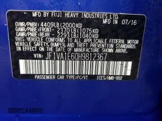 2017 Subaru WRX Premium with VIN JF1VA1E60H9812367, listed as a Copart auction lot 78736154 with 0 mi miles and Salvage Title. Bid and sale history available at carsss.com. Image 12.