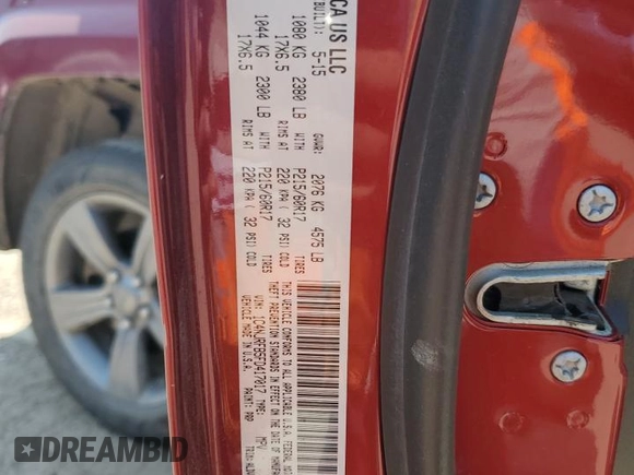 2015 Jeep Patriot Latitude with VIN 1C4NJRFB5FD417017, listed as a Copart auction lot 59879435 with 204,085 mi miles and Clean title. Bid and sale history available at DreamBid. Image 13.