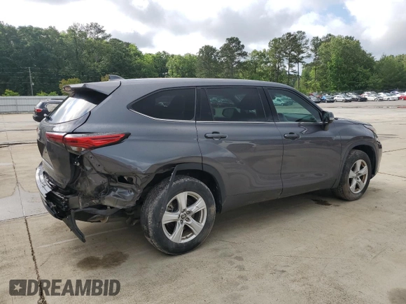 2021 Toyota Highlander L with VIN 5TDCZRAH4MS534715, listed as a Copart auction lot 56737705 with 53,541 mi miles and Salvage title. Bid and sale history available at DreamBid. Image 3.