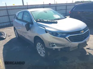 2020 Chevrolet Equinox LS with VIN 3GNAXHEV4LS595250, listed as a IAAI auction lot 41663763 with 64,965 mi miles. Bid and sale history available at carsss.com. Image 1.