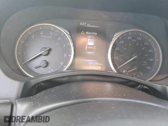 2014 Infiniti Q50 Premium with VIN JN1BV7AP3EM691249, listed as a Copart auction lot 59920285 with 168,208 mi miles and Salvage title. Bid and sale history available at DreamBid. Image 9.