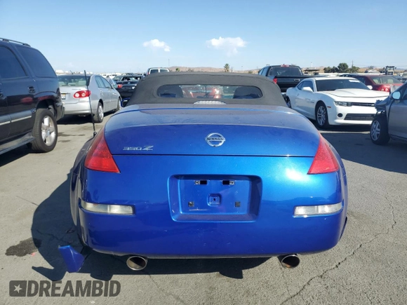 2006 Nissan 350Z Touring with VIN JN1AZ36A36M450628, listed as a Copart auction lot 75018954 with 76,763 mi miles and Salvage Title. Bid and sale history available at DreamBid. Image 6.