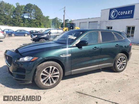2018 Jaguar F-Pace 25t Premium with VIN SADCJ2FX7JA248983, listed as a Copart auction lot 59092755 with 102,771 mi miles and Salvage title. Bid and sale history available at DreamBid. Image 1.