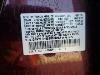 2011 Honda Pilot EX-L z VIN 5FNYF3H56BB020888, wystawiony jako Copart lot #54245515 z przebiegiem 113 468 mil mil oraz Szkoda całkowita • Salvage title. Historia ofert i sprzedaży dostępna na DreamBid. Obrazek 13.