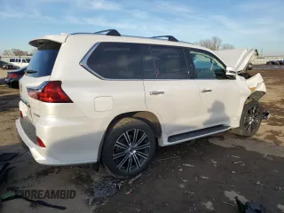 2020 Lexus LX with VIN JTJDY7AX0L4327331, listed as a Copart auction lot 44070415 with 43,887 mi miles and Salvage Title. Bid and sale history available at carsss.com. Image 3.