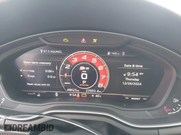 2019 Audi S5 Sportback Premium Plus z VIN WAUB4CF57KA081140, wystawiony jako IAAI lot #41179590 z przebiegiem 48 025 mil mil oraz . Historia ofert i sprzedaży dostępna na DreamBid. Obrazek 7.