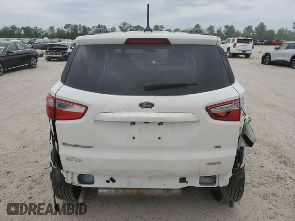 2020 Ford EcoSport SE with VIN MAJ6S3GL3LC313669, listed as a Copart auction lot 53001735 with 66,316 mi miles and Salvage Title. Bid and sale history available at carsss.com. Image 6.