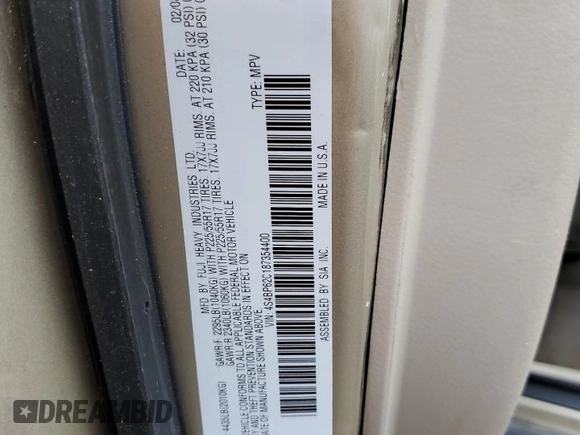 2008 Subaru Outback Limited with VIN 4S4BP62C187354400, listed as a Copart auction lot 61427645 with 163,080 mi miles and Clean title. Bid and sale history available at DreamBid. Image 12.