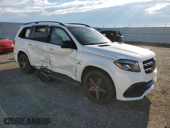 2018 Mercedes-Benz GLS 63 AMG with VIN 4JGDF7FE8JB101218, listed as a Copart auction lot 69864824 with 76,109 mi miles and Salvage title. Bid and sale history available at DreamBid. Image 4.