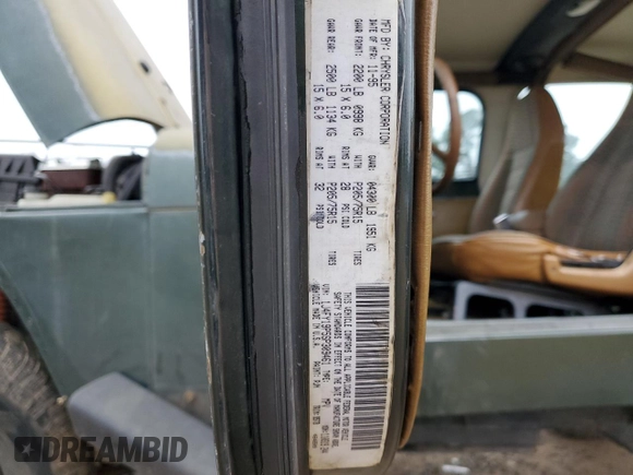 1995 Jeep Wrangler S with VIN 1J4FY19P5SP309461, listed as a Copart auction lot 44160095 with 264,727 mi miles and Salvage Title. Bid and sale history available at carsss.com. Image 13.