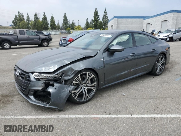 2020 Audi A7 Prestige with VIN WAUV2AF28LN057212, listed as a Copart auction lot 55405124 with 45,090 mi miles and Salvage Title. Bid and sale history available at carsss.com. Image 1.