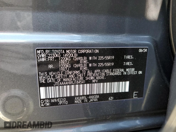2024 Toyota Venza LE with VIN JTEAAAAHXRJ184541, listed as a Copart auction lot 79622864 with 2,962 mi miles and Salvage Title. Bid and sale history available at carsss.com. Image 15.