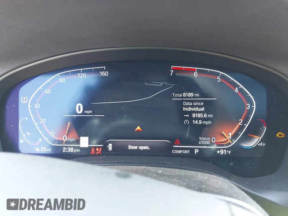 2025 BMW X4 xDrive30i with VIN 5UX33DT03S9X59312, listed as a IAAI auction lot 42531616 with 8,189 mi miles and . Bid and sale history available at DreamBid. Image 7.