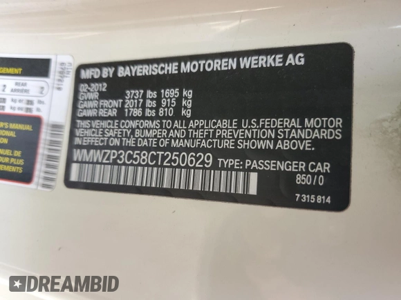 2012 MINI Convertible S z VIN WMWZP3C58CT250629, wystawiony jako Copart lot #57265655 z przebiegiem 99 216 mil mil oraz Szkoda całkowita • Salvage title. Historia ofert i sprzedaży dostępna na DreamBid. Obrazek 12.