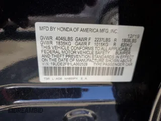2020 Acura ILX Premium z VIN 19UDE2F81LA002528, wystawiony jako Copart lot #55164725 z przebiegiem 78 109 mil mil oraz Szkoda całkowita • Salvage title. Historia ofert i sprzedaży dostępna na DreamBid. Obrazek 12.