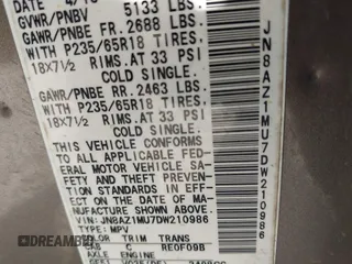 2013 Nissan Murano LE with VIN JN8AZ1MU7DW210986, listed as a IAAI auction lot 42056263 with 190,948 mi miles and . Bid and sale history available at DreamBid. Image 9.