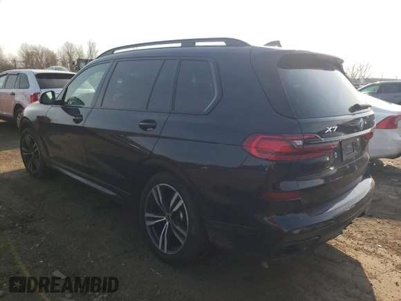 2021 BMW X7 xDrive40i z VIN 5UXCW2C00M9E47322, wystawiony jako Copart lot #47989584 z przebiegiem 57 032 mil mil oraz Szkoda całkowita • Salvage title. Historia ofert i sprzedaży dostępna na DreamBid. Obrazek 2.