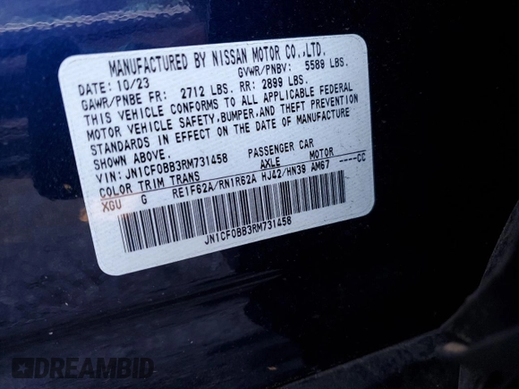 2024 Nissan ARIYA Engage with VIN JN1CF0BB3RM731458, listed as a Copart auction lot 49334115 with 3,795 mi miles and Salvage Title. Bid and sale history available at DreamBid. Image 14.