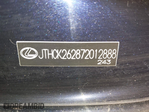 2007 Lexus IS 250 with VIN JTHCK262872012888, listed as a IAAI auction lot 42095706 with 218,936 mi miles. Bid and sale history available at carsss.com. Image 17.