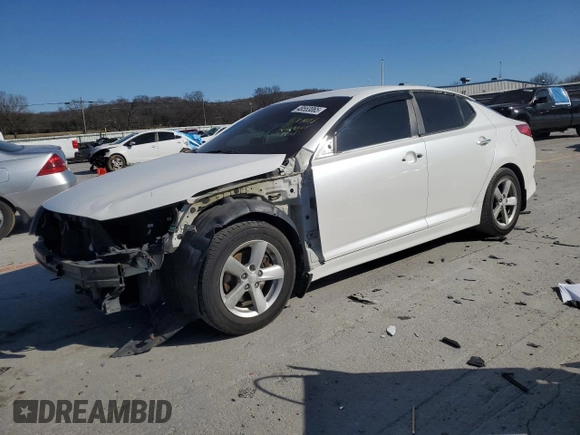 2015 Kia Optima LX with VIN KNAGM4A72F5642668, listed as a Copart auction lot 48553065 with 156,790 mi miles and Clean Title. Bid and sale history available at DreamBid. Image 1.