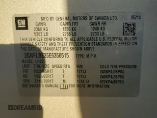 2014 Chevrolet Equinox LT with VIN 2GNFLBE35E6356515, listed as a Copart auction lot 80971824 with 94,615 mi miles and Salvage Title. Bid and sale history available at carsss.com. Image 13.