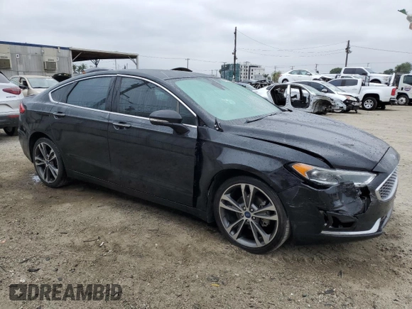 2019 Ford Fusion Titanium with VIN 3FA6P0K97KR254492, listed as a Copart auction lot 54978445 with 99,278 mi miles and Salvage title. Bid and sale history available at DreamBid. Image 4.