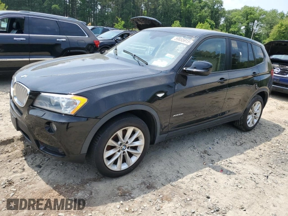 2014 BMW X3 xDrive28i z VIN 5UXWX9C52E0D40079, wystawiony jako Copart lot #59855915 z przebiegiem 91 076 mil mil oraz Czysty tytuł • Clean title. Historia ofert i sprzedaży dostępna na DreamBid. Obrazek 1.