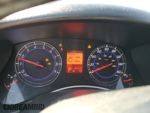 2010 Infiniti EX Journey with VIN JN1AJ0HP3AM702068, listed as a Copart auction lot 41593615 with 189,119 mi miles and Salvage title. Bid and sale history available at DreamBid. Image 9.