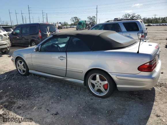 2003 Mercedes-Benz CLK-Class 4.3L with VIN WDBLK70G23T143823, listed as a Copart auction lot 75364334 with 0 mi miles and Non Repairable. Bid and sale history available at carsss.com. Image 2.