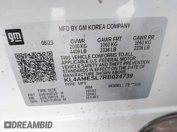 2024 Buick Encore GX Sport Touring с VIN KL4AMESL7RB024739, выставлен на аукционе IAAI как лот 41600883 с пробегом 3 481 миль миль и . История ставок и продаж доступна на DreamBid. Изображение 9.