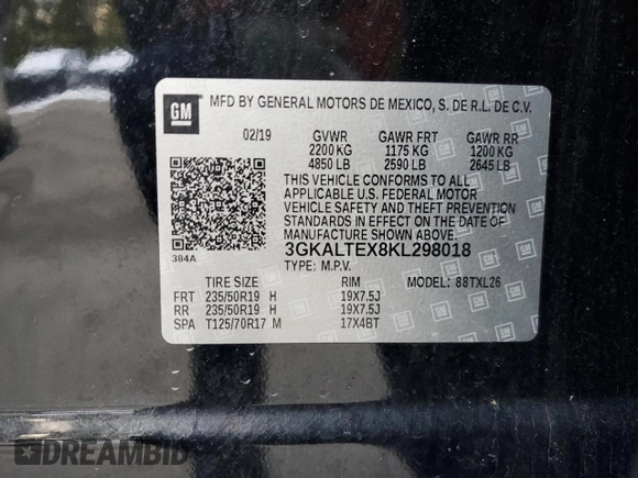2019 GMC Terrain SLE with VIN 3GKALTEX8KL298018, listed as a Copart auction lot 41871205 with 76,169 mi miles and Salvage Title. Bid and sale history available at carsss.com. Image 15.
