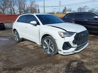 2022 Audi Q3 S line Premium Plus with VIN WA1EECF36N1035129, listed as a IAAI auction lot 41519646 with 47,515 mi miles. Bid and sale history available at carsss.com. Image 1.