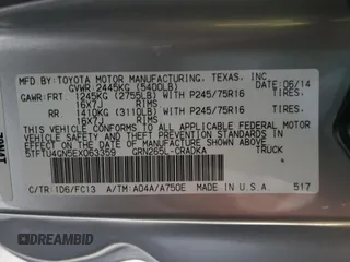 2014 Toyota Tacoma PreRunner z VIN 5TFTU4GN5EX063359, wystawiony jako Copart lot #47021535 z przebiegiem 109 192 mil mil oraz Szkoda całkowita • Salvage title. Historia ofert i sprzedaży dostępna na DreamBid. Obrazek 14.