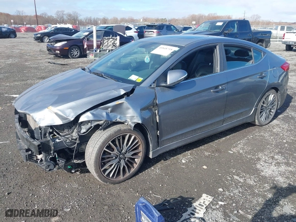 2018 Hyundai Elantra Sport with VIN KMHD04LB8JU561462, listed as a IAAI auction lot 40848718 with 107,618 mi miles. Bid and sale history available at carsss.com. Image 18.