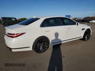 2020 Genesis G90 3.3T Premium with VIN KMTF34PA7LU081276, listed as a Copart auction lot 42258315 with 22,350 mi miles and Salvage Title. Bid and sale history available at carsss.com. Image 3.