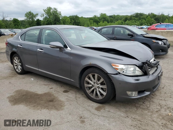 2012 Lexus LS 460 with VIN JTHCL5EF0C5014582, listed as a Copart auction lot 61168325 with 145,708 mi miles and Salvage title. Bid and sale history available at DreamBid. Image 4.