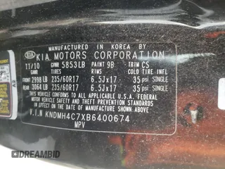 2011 Kia Sedona EX with VIN KNDMH4C7XB6400674, listed as a Copart auction lot 89223325 with 220,584 mi miles and Clean Title. Bid and sale history available at carsss.com. Image 13.