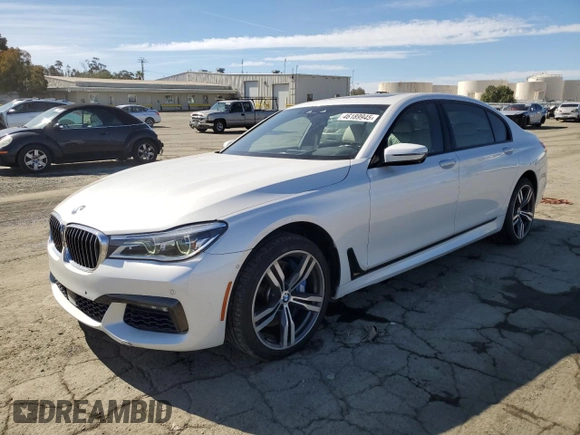 2016 BMW 7 Series 750i with VIN WBA7F0C55GGM20839, listed as a Copart auction lot 46189945 with 75,886 mi miles and Salvage Title. Bid and sale history available at carsss.com. Image 1.