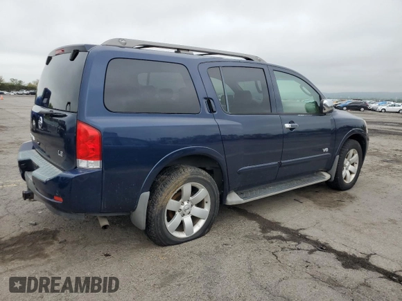 2008 Nissan Armada SE z VIN 5N1AA08C38N626345, wystawiony jako Copart lot #55940535 z przebiegiem 235 584 mil mil oraz Czysty tytuł • Clean title. Historia ofert i sprzedaży dostępna na DreamBid. Obrazek 3.