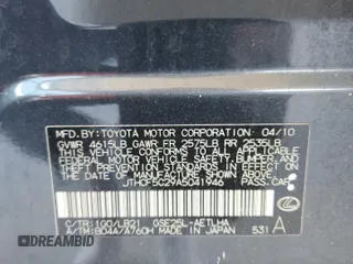 2010 Lexus IS 250 with VIN JTHCF5C29A5041946, listed as a Copart auction lot 61689455 with 241,547 mi miles and Clean title. Bid and sale history available at DreamBid. Image 12.