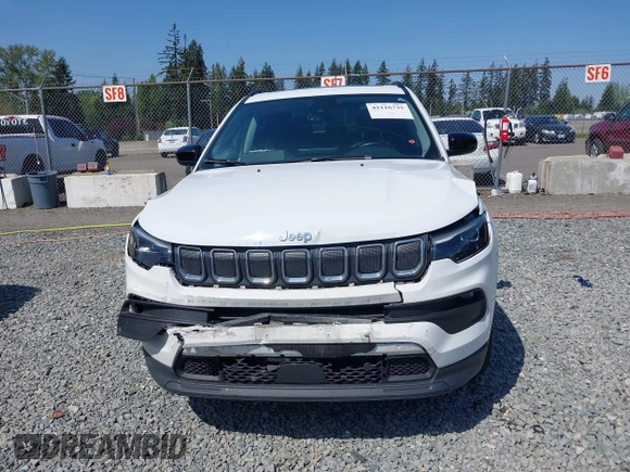 2022 Jeep Compass Latitude Lux with VIN 3C4NJDFB6NT164933, listed as a IAAI auction lot 42116735 with 55,397 mi miles and . Bid and sale history available at DreamBid. Image 12.