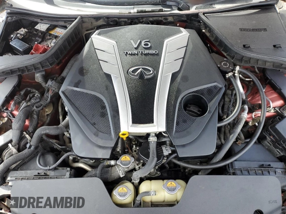 2018 Infiniti Q60 Red Sport 400 with VIN JN1FV7EL5JM630018, listed as a Copart auction lot 45684015 with 39,057 mi miles and Salvage Title. Bid and sale history available at DreamBid. Image 11.