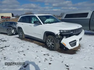 2024 Jeep Grand Cherokee Limited with VIN 1C4RJHBG5RC123169, listed as a IAAI auction lot 41531459 with 13,546 mi miles and . Bid and sale history available at DreamBid. Image 1.