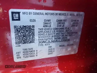 2020 Chevrolet Trax LT with VIN 3GNCJLSB2LL235816, listed as a Copart auction lot 84548574 with 19,017 mi miles and Salvage Title. Bid and sale history available at DreamBid. Image 13.