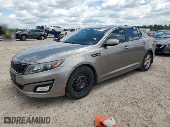 2015 Kia Optima LX with VIN 5XXGM4A71FG378616, listed as a Copart auction lot 56379315 with 129,665 mi miles and Salvage Title. Bid and sale history available at DreamBid. Image 1.