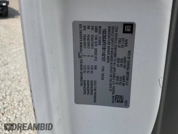 2011 Chevrolet Express Cargo with VIN 1GCSGAFX1B1142157, listed as a Copart auction lot 45714195 with 209,939 mi miles and Salvage title. Bid and sale history available at DreamBid. Image 13.
